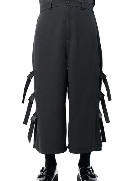 men's pants casual wide leg culottes spring and autumn black personality multi-bag buckle design large straight
men's pants casual wide leg culottes spring and autumn black personality multi-bag buckle design large straight