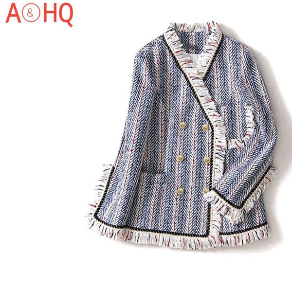 women's jackets blue striped tweed jacket 2021 spring / autumn winter ladies woolen, Black;brown
women's jackets blue striped tweed jacket 2021 spring / autumn winter ladies woolen, Black;brown