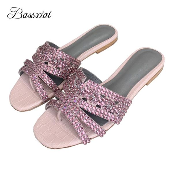 rhinestone diamond flat heel slippers women genuine leather fretwork slip-on lazyman mules summer crystal shoes, Black
rhinestone diamond flat heel slippers women genuine leather fretwork slip-on lazyman mules summer crystal shoes, Black