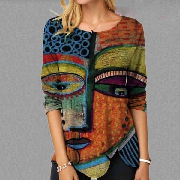2021 spring new fashion print irregular women blouse shirt elegant o-neck long sleeve pullover lady casual loose streetwear, White
2021 spring new fashion print irregular women blouse shirt elegant o-neck long sleeve pullover lady casual loose streetwear, White