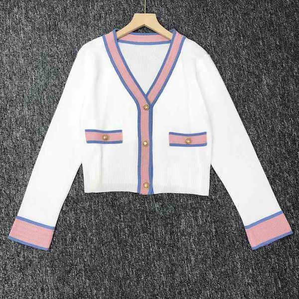sweater knit 2021 early autumn double color edge v-neck fake pocket short long sleeve thin ted cardigan women's wear, White;black
sweater knit 2021 early autumn double color edge v-neck fake pocket short long sleeve thin ted cardigan women's wear, White;black