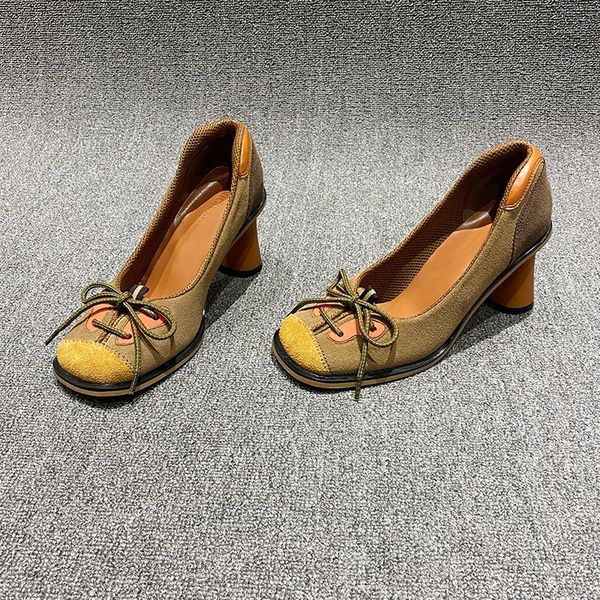 dress shoes fashion vintage women's suede high heels pumps square toe bowknot slip-on black khaki c14
dress shoes fashion vintage women's suede high heels pumps square toe bowknot slip-on black khaki c14