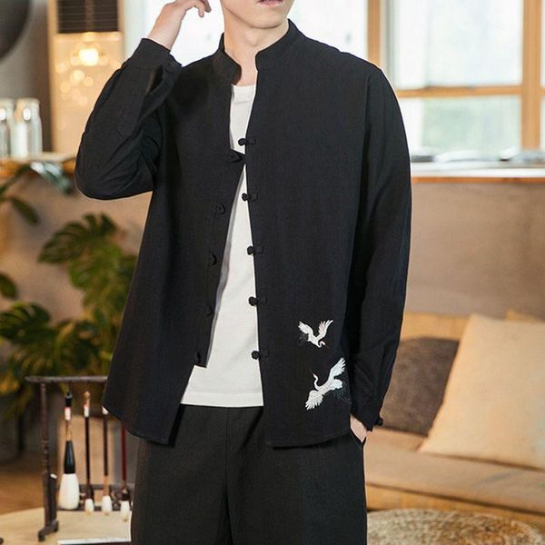 sinicism store embroidery chinese style shirt mens vintage 2021 spring cotton linen shirts male long sleeve oversize men's casual, White;black
sinicism store embroidery chinese style shirt mens vintage 2021 spring cotton linen shirts male long sleeve oversize men's casual, White;black