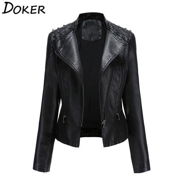 faux leather pu jacket women autumn winter long sleeve slim fashion motorcycle black coats outerwear 210604
faux leather pu jacket women autumn winter long sleeve slim fashion motorcycle black coats outerwear 210604