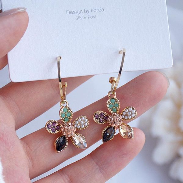 hoop & huggie trendy 14k real gold plated color crystal flower pearl earrings for women jewelry zircon s925 silver needle party gift, Golden;silver
hoop & huggie trendy 14k real gold plated color crystal flower pearl earrings for women jewelry zircon s925 silver needle party gift, Golden;silver