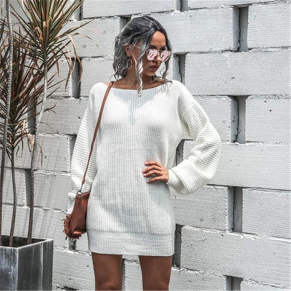 womens lantern sleeve sweater dresses fashion trend long sleeve strapless knitting sweater skirts designer female spring casual loose dress, Black;gray
womens lantern sleeve sweater dresses fashion trend long sleeve strapless knitting sweater skirts designer female spring casual loose dress, Black;gray