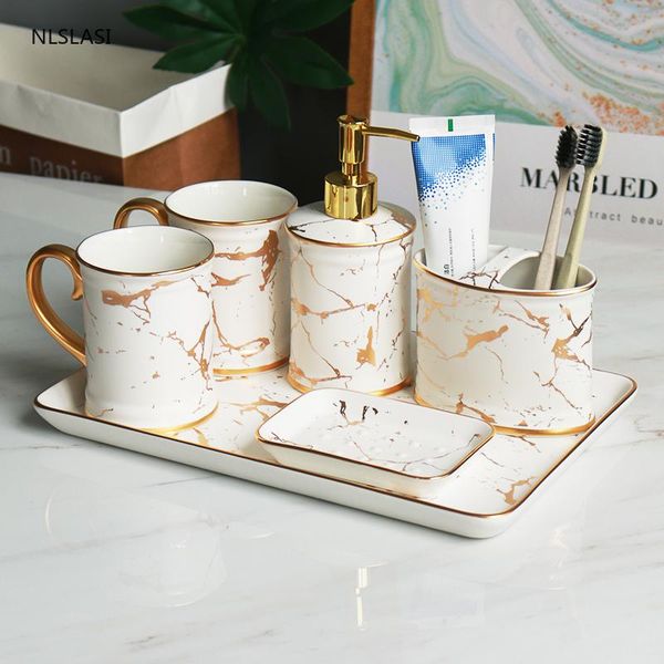 bath accessory set high-grade frosted marble stripes ceramics five-piece wash tools soap dispenser gargle cup holder bathroom
bath accessory set high-grade frosted marble stripes ceramics five-piece wash tools soap dispenser gargle cup holder bathroom