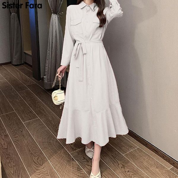 casual dresses sister fara autumn plus size lace up women's dress long turn-down collar mermaid winter ladies solid ankle-length, Black;gray
casual dresses sister fara autumn plus size lace up women's dress long turn-down collar mermaid winter ladies solid ankle-length, Black;gray