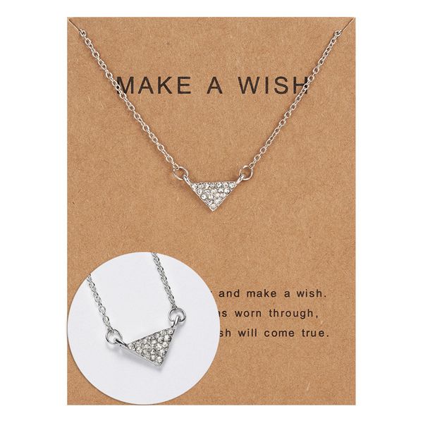 make a wish card triangle pendant necklaces micro inlaid clavicle chain jewelry gift zircon choker, Silver
make a wish card triangle pendant necklaces micro inlaid clavicle chain jewelry gift zircon choker, Silver