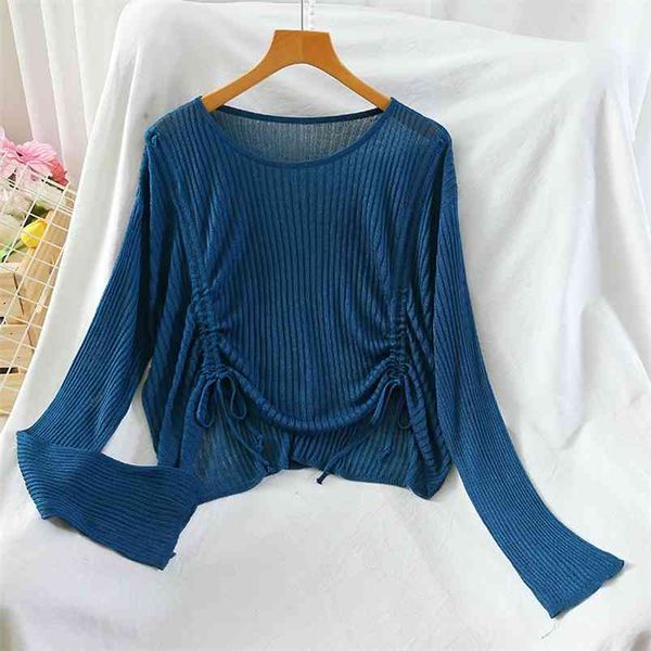 spring autumn women's hollow round neck drawstring loose korean pure color sunscreen long sleeve female s gx242 210507, White
spring autumn women's hollow round neck drawstring loose korean pure color sunscreen long sleeve female s gx242 210507, White
