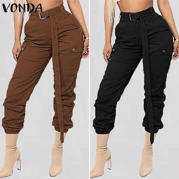 women's pants & capris vonda summer autumn long with belt women casual solid color button trousers plus size ol office overalls s-5xl, Black;white
women's pants & capris vonda summer autumn long with belt women casual solid color button trousers plus size ol office overalls s-5xl, Black;white