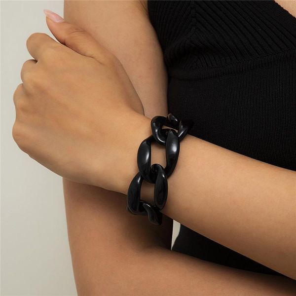 link, chain hiphop black white hollow thick bracelet for women girl acrylic geometric adjustable bangles party jewelry
link, chain hiphop black white hollow thick bracelet for women girl acrylic geometric adjustable bangles party jewelry