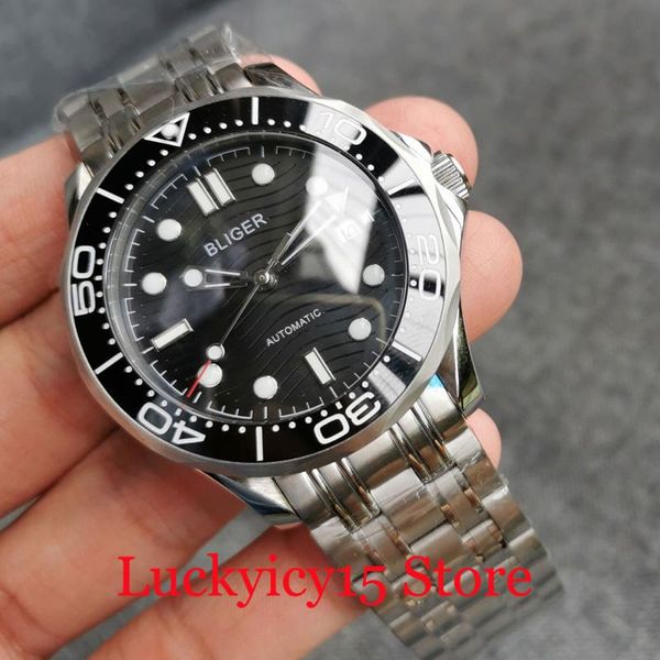wristwatches black bliger 41mm automatic men watch nh35a movement glass back rotating bezel blue hand luminous marks steel band, Slivery;brown
wristwatches black bliger 41mm automatic men watch nh35a movement glass back rotating bezel blue hand luminous marks steel band, Slivery;brown
