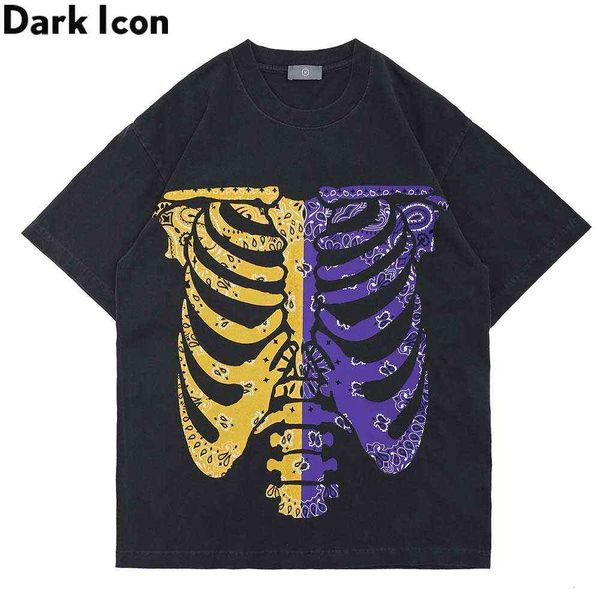 color contrast bandana bone t-shirt men summer o-neck high street men's tshirts cotton tee shirts streetwear clothing 210603, White;black
color contrast bandana bone t-shirt men summer o-neck high street men's tshirts cotton tee shirts streetwear clothing 210603, White;black