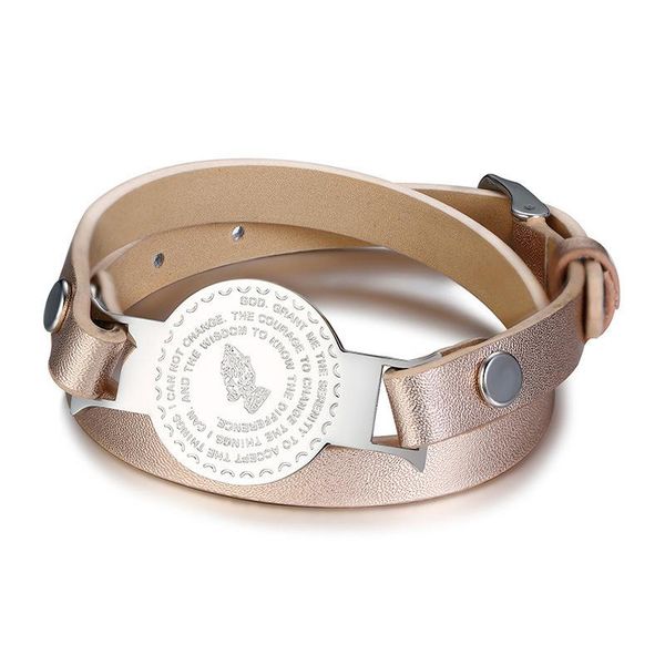 fashion jewelry stainless steel english prayer two circles leather bracelet champagne female charm bracelets, Golden;silver
fashion jewelry stainless steel english prayer two circles leather bracelet champagne female charm bracelets, Golden;silver