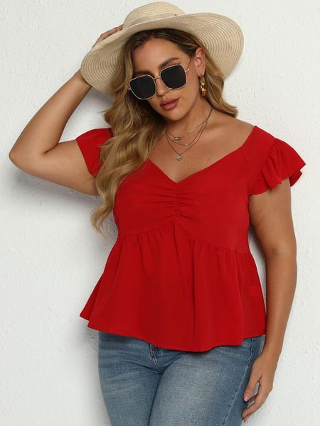 plus size t-shirt 4xl blouse shirt woman 2021 summer female v neck short sleeve solid casual red ladies tunic, Black
plus size t-shirt 4xl blouse shirt woman 2021 summer female v neck short sleeve solid casual red ladies tunic, Black