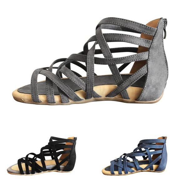 sandals women's ladies summer fashion casual open toe cross strap wedges zipper bohemia beach shoes plus size mujer, Black
sandals women's ladies summer fashion casual open toe cross strap wedges zipper bohemia beach shoes plus size mujer, Black