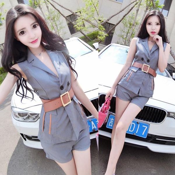 women's tracksuits summer 2021 fashion solid two piece set womens sleeveless double breasted blazer vest + high waist wide leg shorts s, Gray
women's tracksuits summer 2021 fashion solid two piece set womens sleeveless double breasted blazer vest + high waist wide leg shorts s, Gray