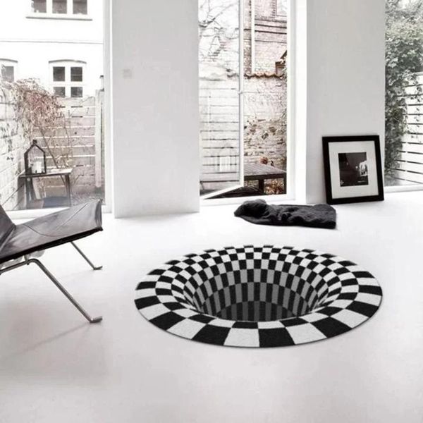 carpets stereo vision circular carpet living room doormat tea table sofa blanket illusion black and white check
carpets stereo vision circular carpet living room doormat tea table sofa blanket illusion black and white check