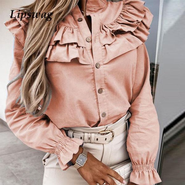 women's blouses & shirts casual long sleeve spring loose fashion women solid ruffle shirt blouse elegant button office lady blusas str, White
women's blouses & shirts casual long sleeve spring loose fashion women solid ruffle shirt blouse elegant button office lady blusas str, White
