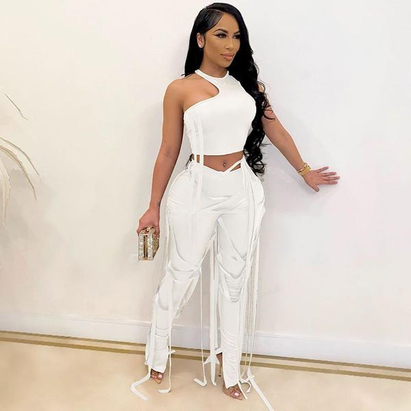 women's two piece pants pu leather set women clothing sets vest pant suit bandage fashion solid color sleeveless crop long leggings, White
women's two piece pants pu leather set women clothing sets vest pant suit bandage fashion solid color sleeveless crop long leggings, White