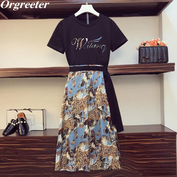 vintage print two piece set women summer letter embroidery long tshirt and leopard print lace up skirt suits 210525, White
vintage print two piece set women summer letter embroidery long tshirt and leopard print lace up skirt suits 210525, White