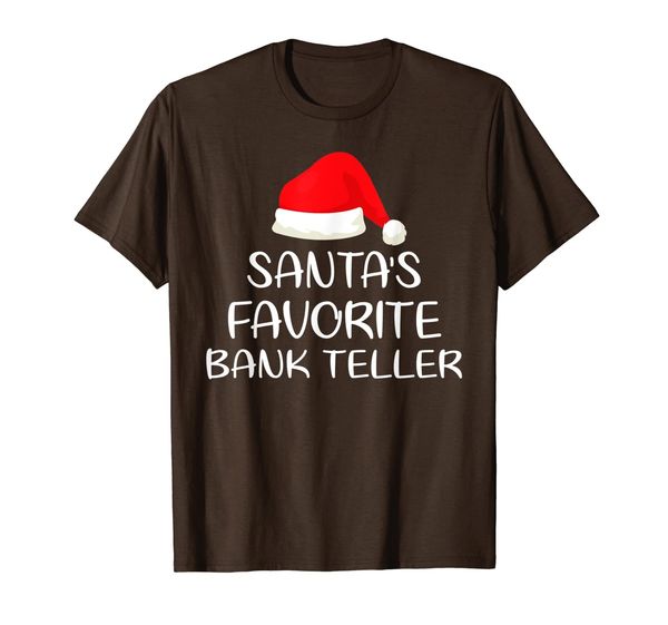 santa's favorite bank teller matching family xmas t-shirt, White;black 
santa's favorite bank teller matching family xmas t-shirt, White;black