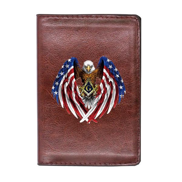 card holders vintage american eagle masonic passport cover classic leather men women id travel holder wallet, Brown;gray
card holders vintage american eagle masonic passport cover classic leather men women id travel holder wallet, Brown;gray