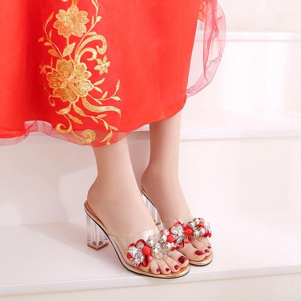 slippers ymechic summer 2021 crystal flower bead party shoes clear high heels block heel shoe women slides transparent peep toe, Black
slippers ymechic summer 2021 crystal flower bead party shoes clear high heels block heel shoe women slides transparent peep toe, Black