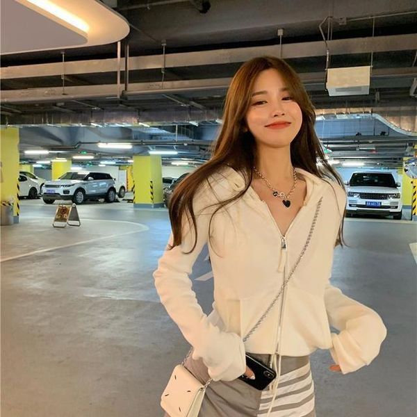 women's blouses & shirts women blouse short hooded long sleeve knitted coat blusas mujer de moda, White
women's blouses & shirts women blouse short hooded long sleeve knitted coat blusas mujer de moda, White