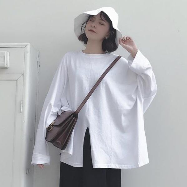 new solid o neck full t-shirt for women's autumn loose plus size irregular fork 210421, White
new solid o neck full t-shirt for women's autumn loose plus size irregular fork 210421, White