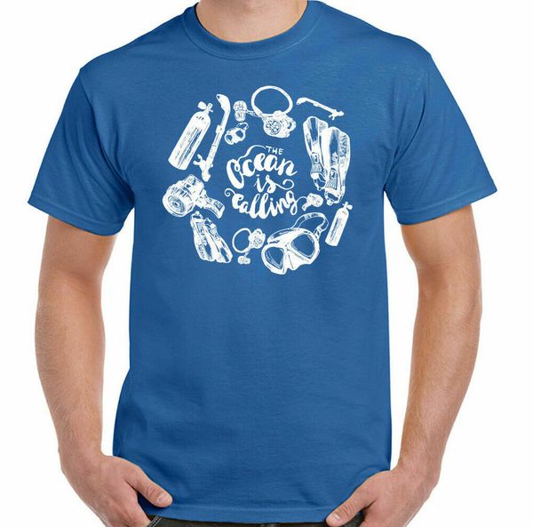 scuba diving t-shirt ocean is calling mens funny set equipment turner, White;black
scuba diving t-shirt ocean is calling mens funny set equipment turner, White;black