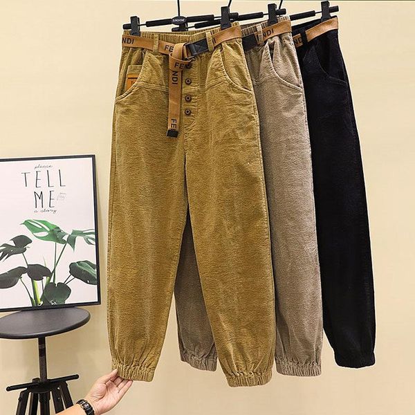 women's pants & capris casual sports women loosecorduroy cropped trousers 2021 autumn and winter overalls ladies black khaki harem pant, Black;white
women's pants & capris casual sports women loosecorduroy cropped trousers 2021 autumn and winter overalls ladies black khaki harem pant, Black;white
