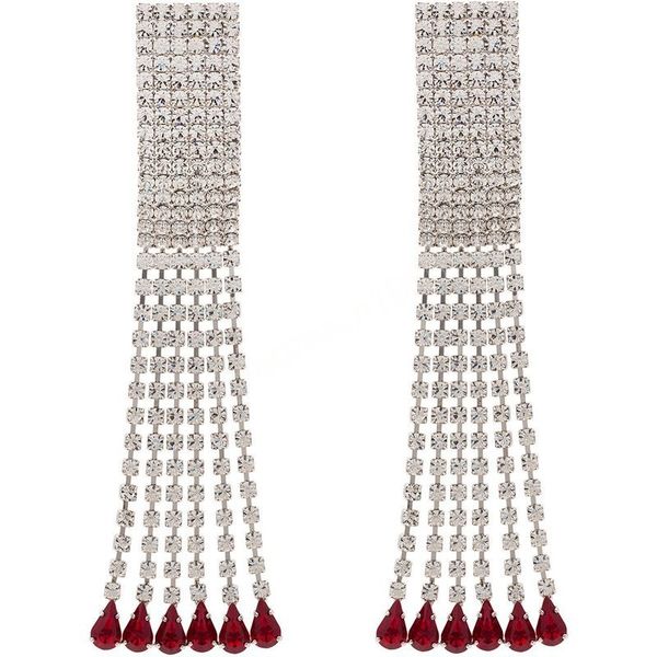 exaggerated color crystal tassel dangle earrings luxury sparkly rhinestone long drop earrings bridal wedding jewelry brincos, Silver
exaggerated color crystal tassel dangle earrings luxury sparkly rhinestone long drop earrings bridal wedding jewelry brincos, Silver