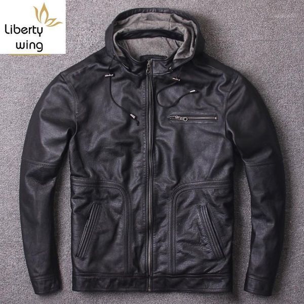 men's leather & faux men hooded casual cowhide motorcycle jacket autumn winter real slim fit coats male genuine cow coat, Black
men's leather & faux men hooded casual cowhide motorcycle jacket autumn winter real slim fit coats male genuine cow coat, Black