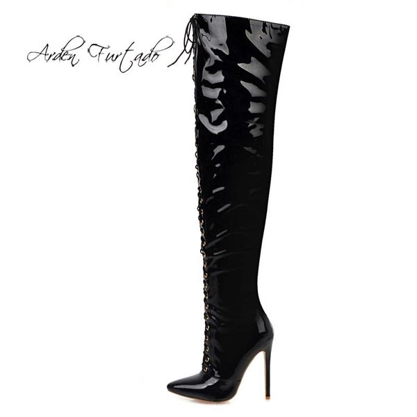 boots arden furtado fashion winter pointed toe cross tied stilettos heels mature leather over the knee high white red boot, Black
boots arden furtado fashion winter pointed toe cross tied stilettos heels mature leather over the knee high white red boot, Black