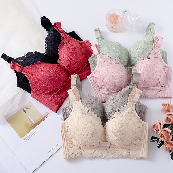 bras sets large size no steel ring gathered up to support breathable underwear, women's chest shows small adjustable bra, Red;black
bras sets large size no steel ring gathered up to support breathable underwear, women's chest shows small adjustable bra, Red;black