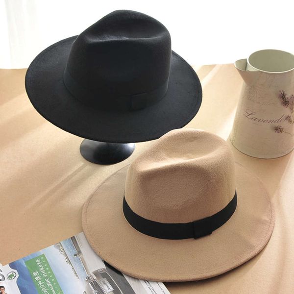 autumn and winter woollen female british black big brim jazz lady felt hat south korea street p, Blue;gray
autumn and winter woollen female british black big brim jazz lady felt hat south korea street p, Blue;gray