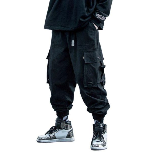 men's pants spring oversized harem men drawstring cotton cargo trousers hip hop streetwear loose hiphop clothing 2021, Black
men's pants spring oversized harem men drawstring cotton cargo trousers hip hop streetwear loose hiphop clothing 2021, Black