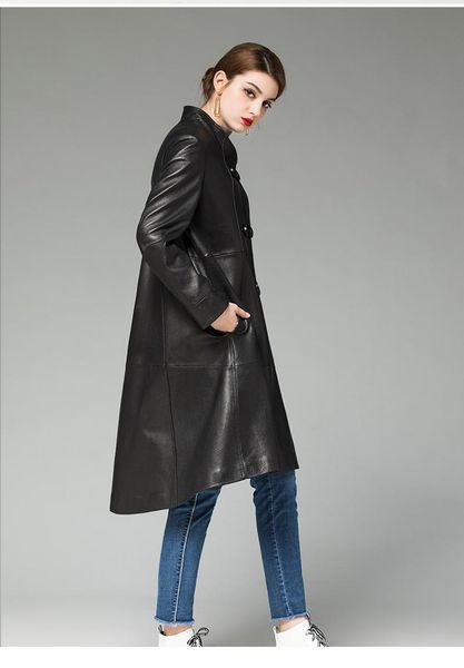 women's leather & faux 100% sheepskin coat female genuine 2021 spring autumn jacket women long trench coats chaqueta mujer my, Black
women's leather & faux 100% sheepskin coat female genuine 2021 spring autumn jacket women long trench coats chaqueta mujer my, Black