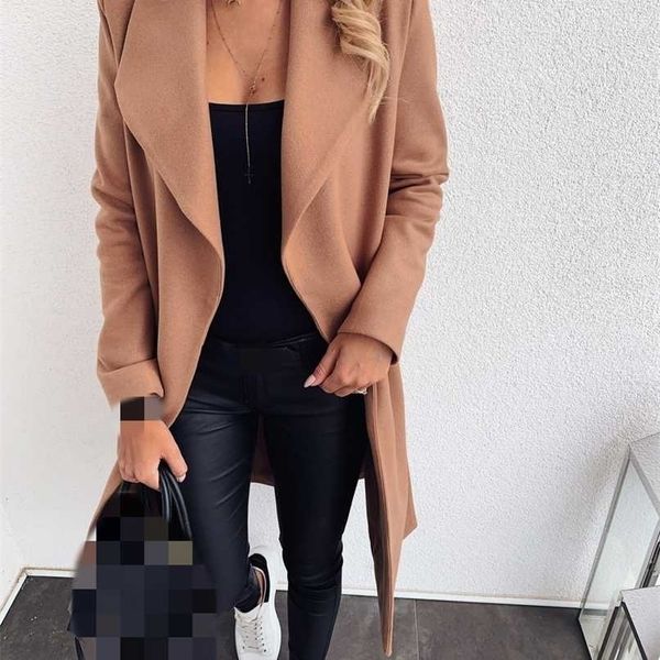 winter wool trench women's coat oversize warm lace up black midi coats female autumn elegant fashion ladies outerwear 211021, Tan;black
winter wool trench women's coat oversize warm lace up black midi coats female autumn elegant fashion ladies outerwear 211021, Tan;black