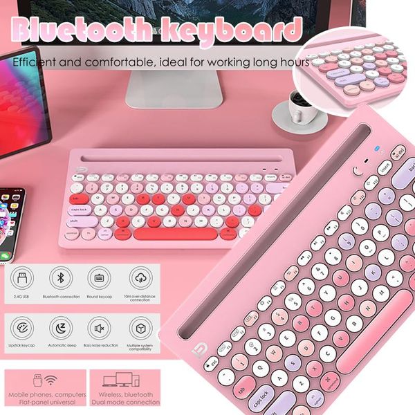 wireless bluetooth keyboards durable mixed 78 colorful retro round keycaps universal keyboard for tablets notebooks smart phones
wireless bluetooth keyboards durable mixed 78 colorful retro round keycaps universal keyboard for tablets notebooks smart phones