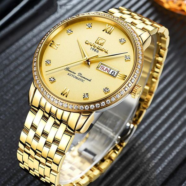 wristwatches carnival fashion business watch gold face diamond men's dual calendar stainless steel waterproof automatic mechanical, Slivery;brown
wristwatches carnival fashion business watch gold face diamond men's dual calendar stainless steel waterproof automatic mechanical, Slivery;brown