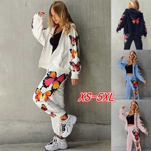 butterfly print tracksuits women two piece set autumn winter clothes hooded zip sweatshirt and pants sports jogging suits, Gray
butterfly print tracksuits women two piece set autumn winter clothes hooded zip sweatshirt and pants sports jogging suits, Gray
