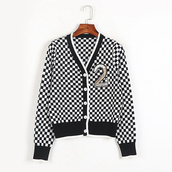 1115 2022 runway autumn brand same style sweater long sleeve kint beads v neck cardigan fashion clothes womens dl, White;black
1115 2022 runway autumn brand same style sweater long sleeve kint beads v neck cardigan fashion clothes womens dl, White;black