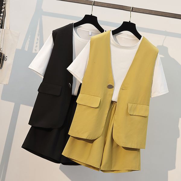 two piece dress large size women's 2021 summer fat sister fashion temperament personality design loose thin casual three-piece fem, White
two piece dress large size women's 2021 summer fat sister fashion temperament personality design loose thin casual three-piece fem, White