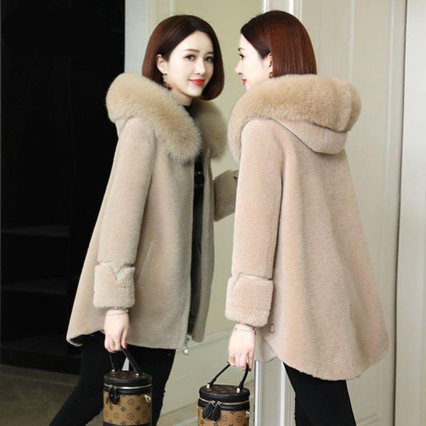 women's wool & blends women woolen coat long trench fashion elegant imitating fur collar jacket plus size loose hooded sheep shearing n, Black
women's wool & blends women woolen coat long trench fashion elegant imitating fur collar jacket plus size loose hooded sheep shearing n, Black