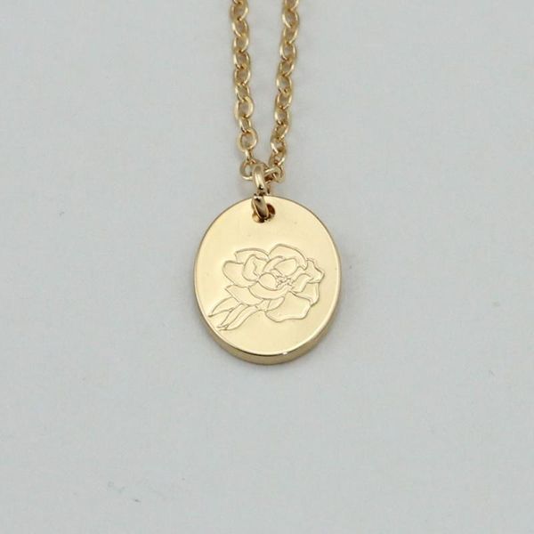 pendant necklaces wholesale birth flower necklace peony engraved for women gifts, Silver
pendant necklaces wholesale birth flower necklace peony engraved for women gifts, Silver