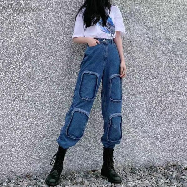 ailigou 2021 women's high waist loose comfortable jeans pockets fashion casual straight pants mom washed unisex, Blue
ailigou 2021 women's high waist loose comfortable jeans pockets fashion casual straight pants mom washed unisex, Blue