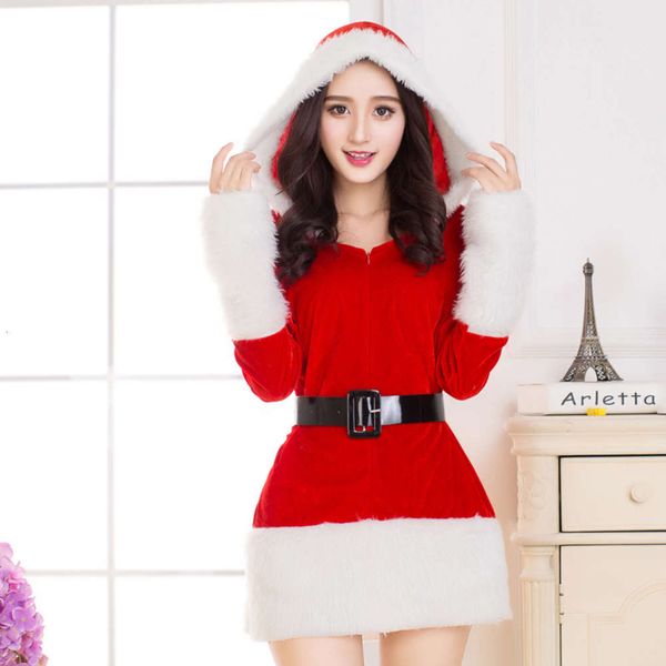 christmas uniform temptation suit cosplay dress, Black;red
christmas uniform temptation suit cosplay dress, Black;red